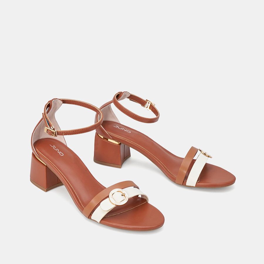 Giày Sandal Nữ 5cm Thời Trang JUNO Phối Khoá Trang Trí SD05100