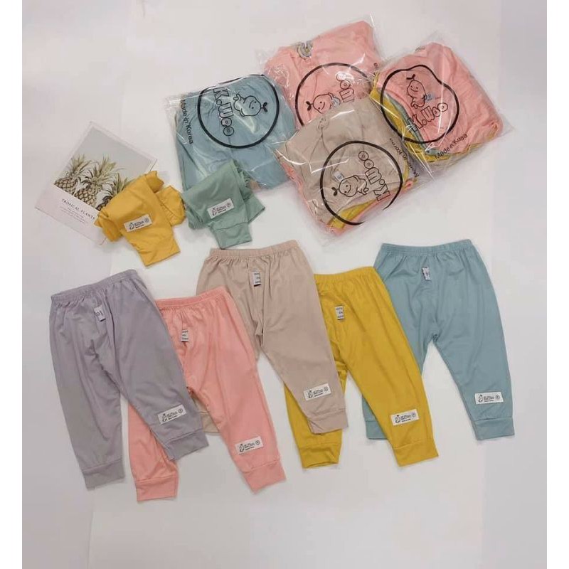 Set 5 quần dài đáp đũng mềm mịn cho bé trai bé gái