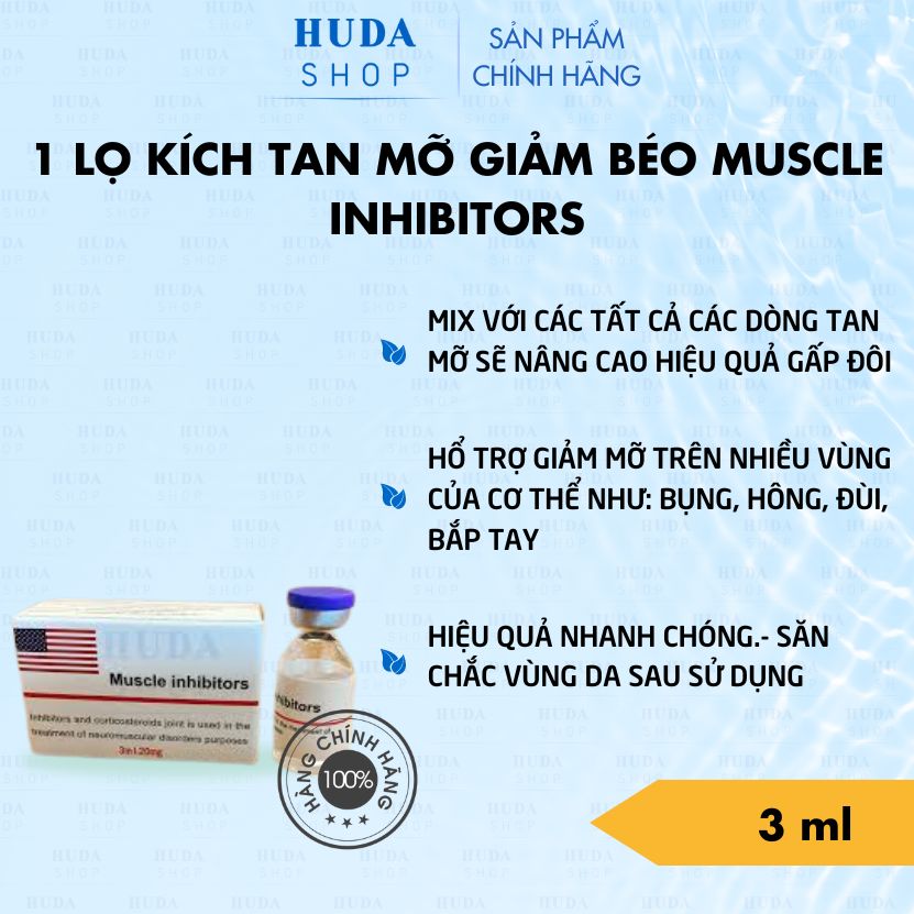 [Chính Hãng] 1 lọ Kích Tan mỡ giảm béo Muscle Inhibitors 3ml - Huda Shop