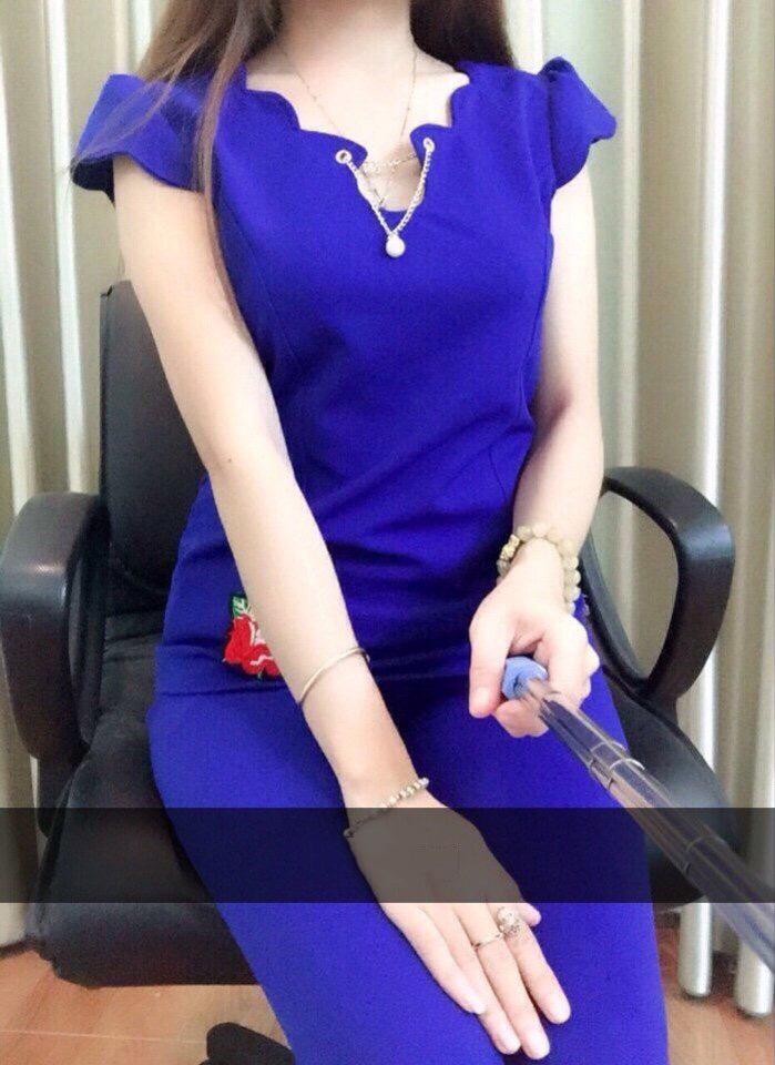 Đồ bộ cát hàn nữ cổ tim đính hoa ( Hồng - Xanh Lá - Xanh Dương )