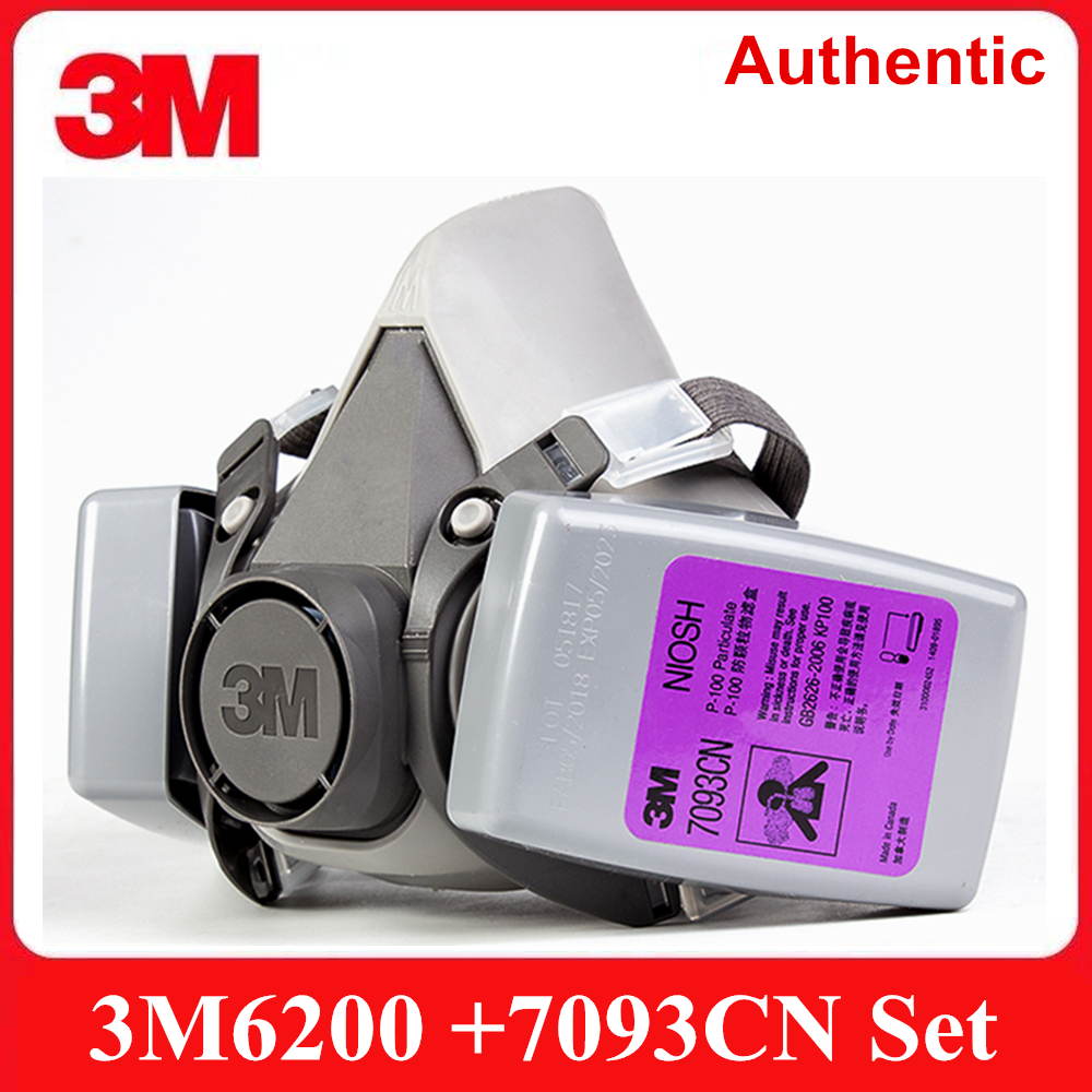 Mặt nạ lọc hạt 3m 6200 + 7093cn p100 chính hãng (bộ kèm theo bộ lọc)