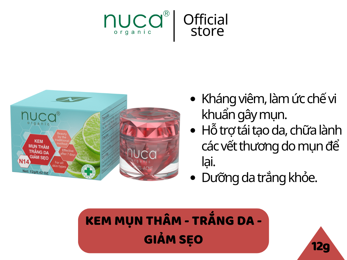 Kem nuca kem mụn thâm trắng da giảm sẹo nuca kem mụn nuca