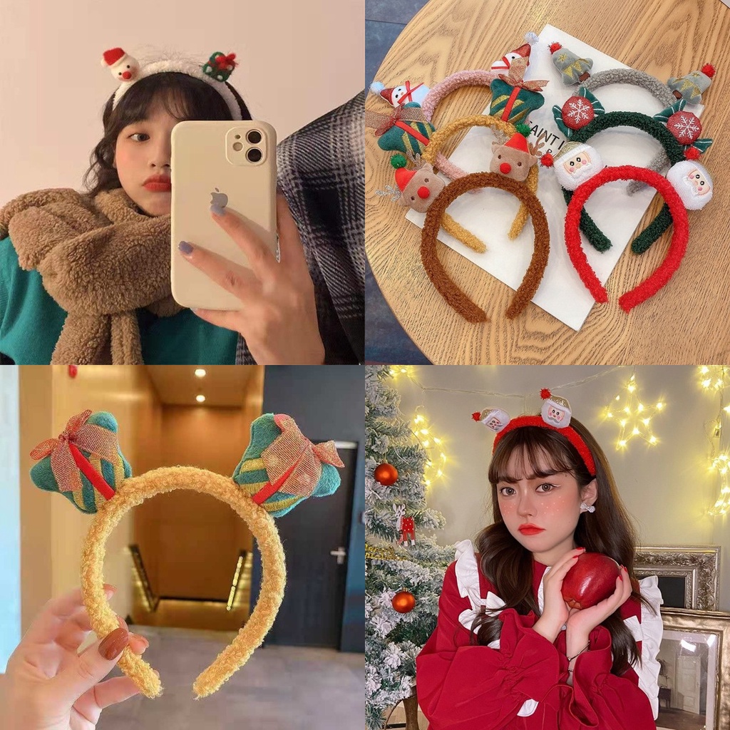 Bờm tóc noel băng đô cài tóc giáng sinh hình ông già noel dễ thương