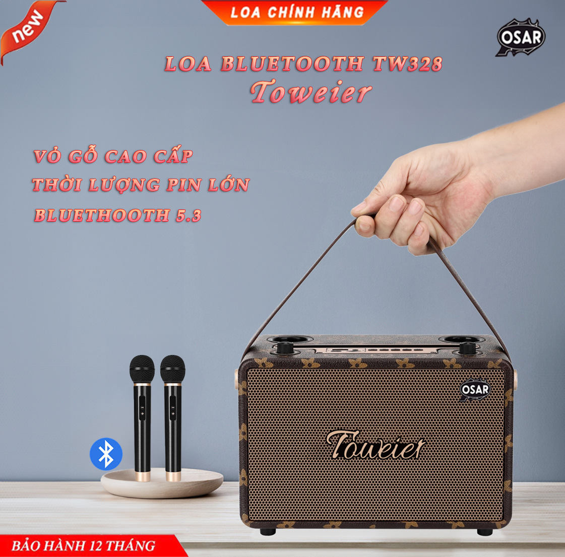 Loa Bluetooth Karaoke Toweier TW328, Âm thanh chất lượng cao, thiết kế vỏ gỗ cấp sang trọng và đa năng, Bluetooth 5.3 -Loa Vi Tính 2.1 Bluetooth S909 -Công suất 40W