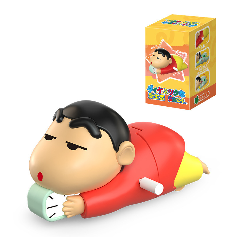 Đồ chơi Shin Cậu bé bút chì dây cót, Shin ún mông đồ chơi Shin-chan nằm bò, Đạp xe đồ chơi cho bé