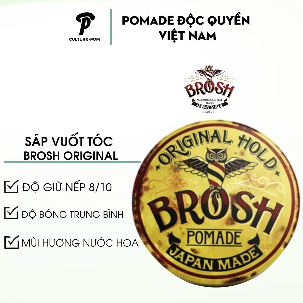 Brosh chính hãng ⎮ sáp vuốt tóc brosh original