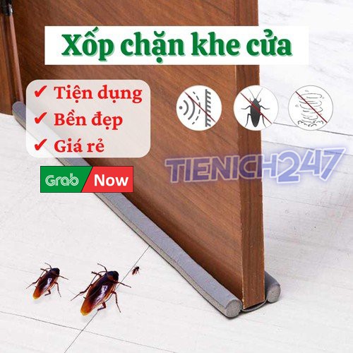 Thanh nẹp xốp chắn khe cửa chống hở ở cửa tiện dụng- Chất liệu bông xốp + EPE dày, bền - có thể tránh bụi bẩn, các loại côn trùng bay vào nhà hạn chế được tiếng ồn từ bên ngoài
