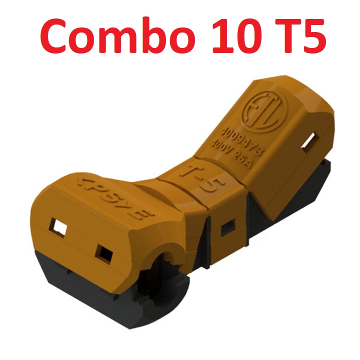 Combo 10 cút nối dây điện T5 JOWX Hàn Quốc cút nối phân nhánh chữ T. Cút điện Hàn Quốc JOWX giúp bạn có những mối nối điện nhanh chóng gọn gàng an toàn.