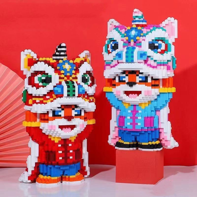 Le.go hổ đầu lân 33cm Đồ chơi lắp ráp mô hình cỡ lớn Hàng Đẹp bear bricK!!!!