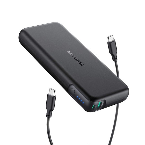 Pin sạc dự phòng ravpower rp-pb201 20000mah pd 3.0 60w & qc 3.0 18w