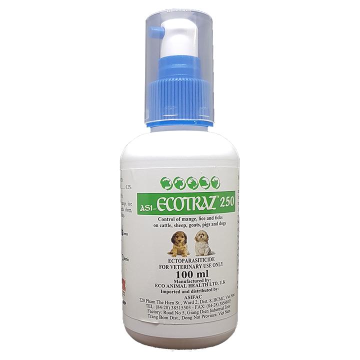 Chai Xịt Phòng Diệt Ve Bọ Chét Ghẻ Demodex Xà Mâu Cho Chó Mèo Ecotraz 250 100Ml Hiệu Quả Ngay Lần Đầu Tiên