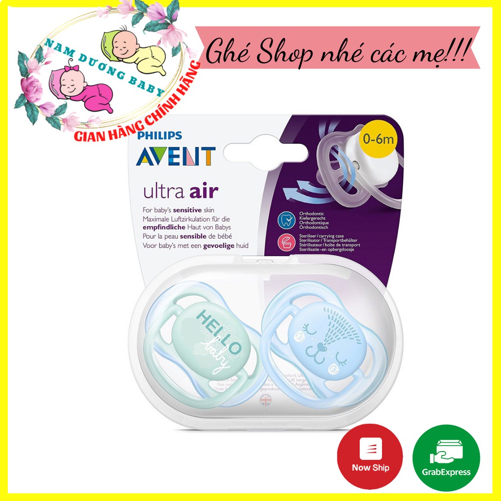 Ti giả avent ultra air siêu mềm sz 0-6m, 6-18m.