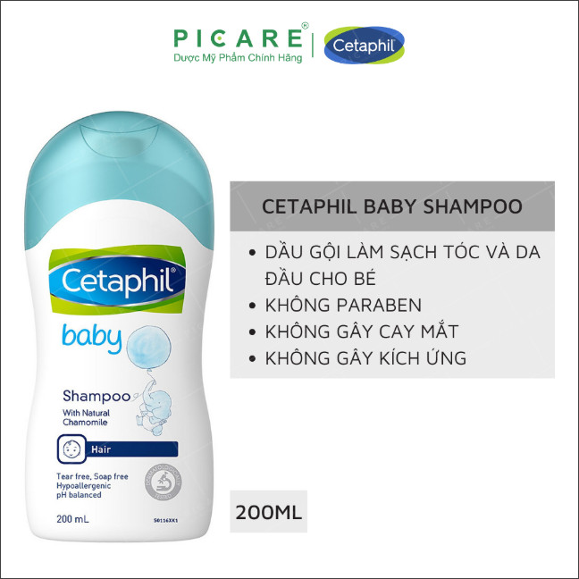[GIẢM 20K ĐƠN 399K] Cetaphil Dầu Gội Làm Sạch, Bảo Vệ Da Dầu Nhạy Cảm Cho Bé Baby Shampoo 200ml DATE 09/2021