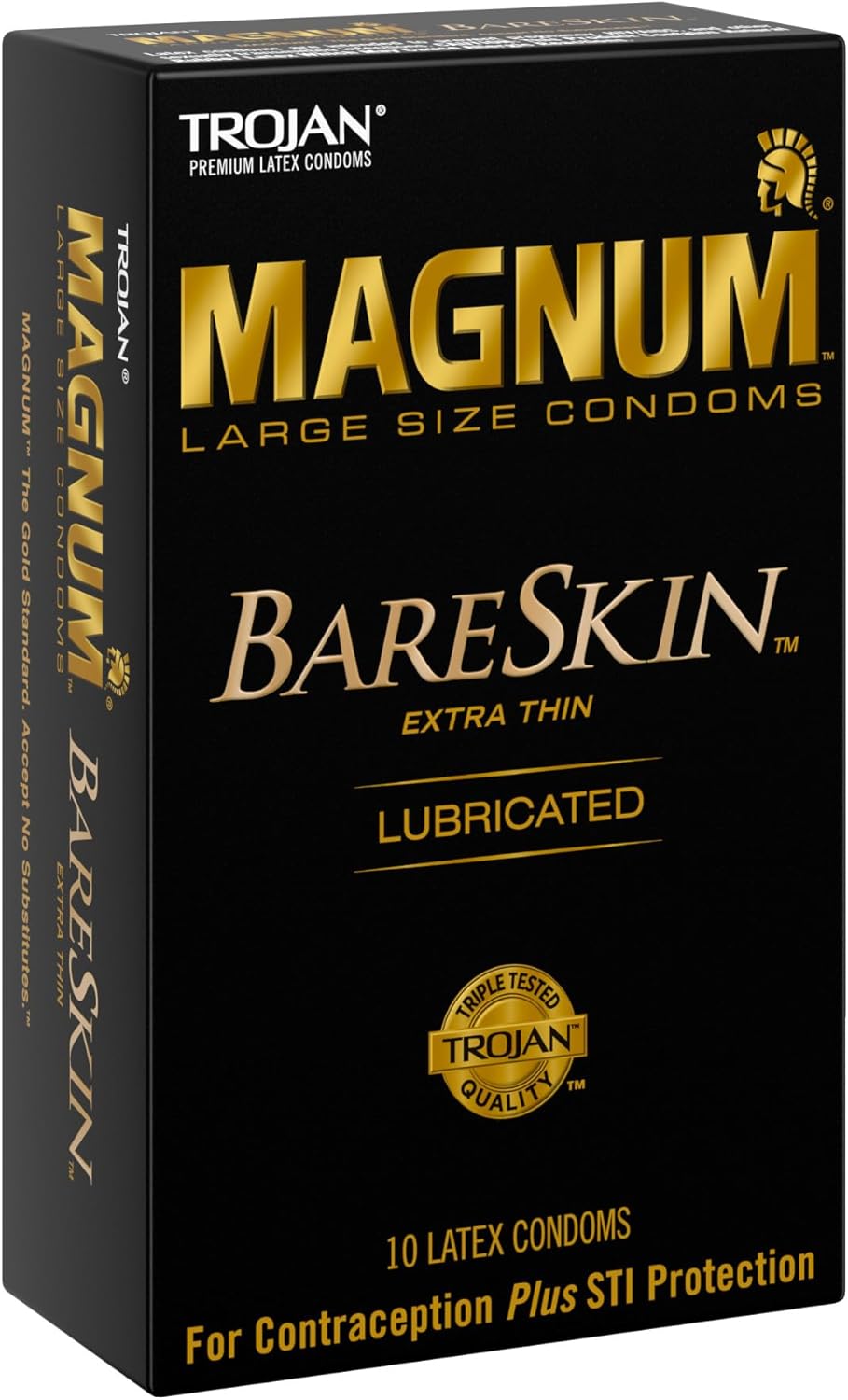 Hộp 10 Bao cao su cao cấp Trojan Magnum BareSkin ( Size lớn và Siêu Mỏng )