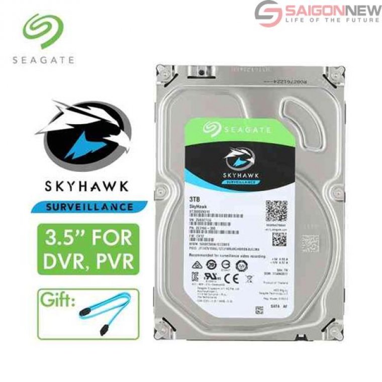 Hdd 3tb seagate surveilance/skyhawk pc sata - hdd 3000gb seagate - bảo hành 24 tháng 1 đổi 1 - hàng new không giờ chạy