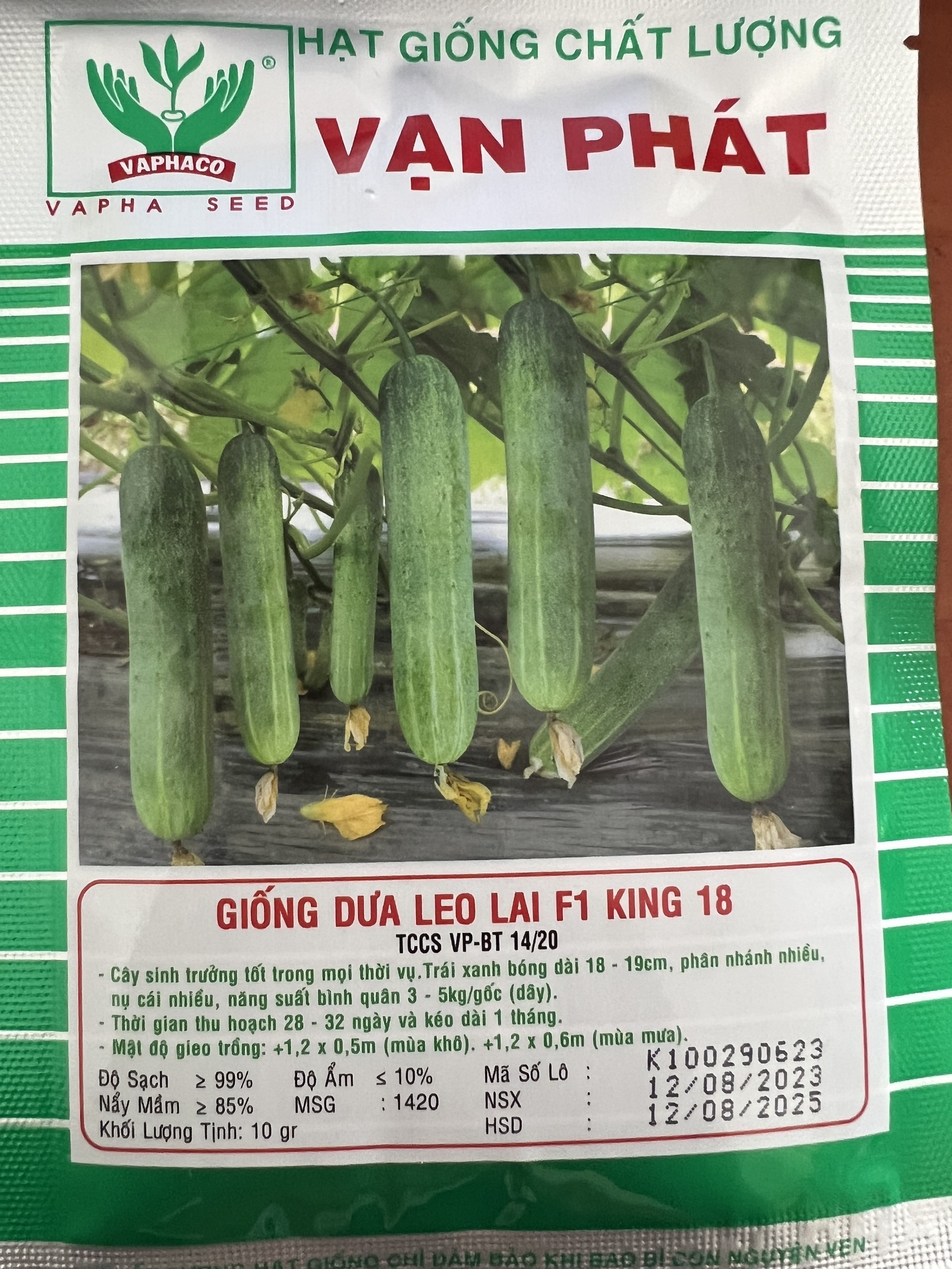 Hạt giống dưa leo lai f1 vạn phát king 18