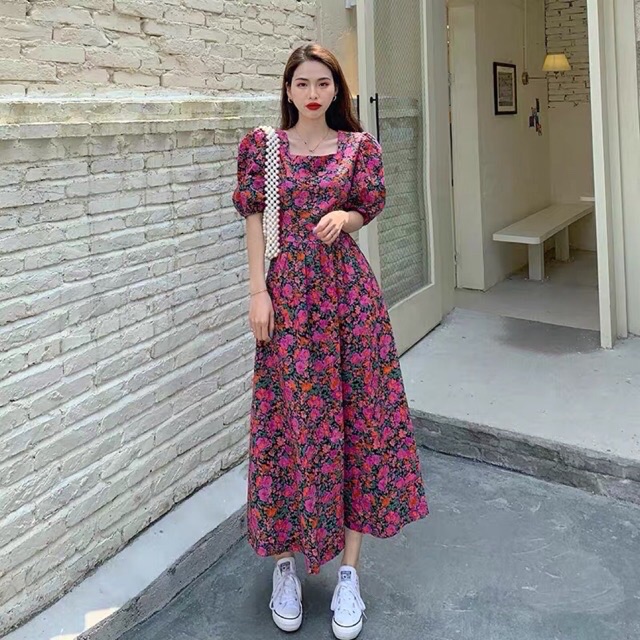 Váy hoa nhí dáng dài  Lazadavn Mua bán trực tuyến Đầm với giá rẻ   Lazadavn