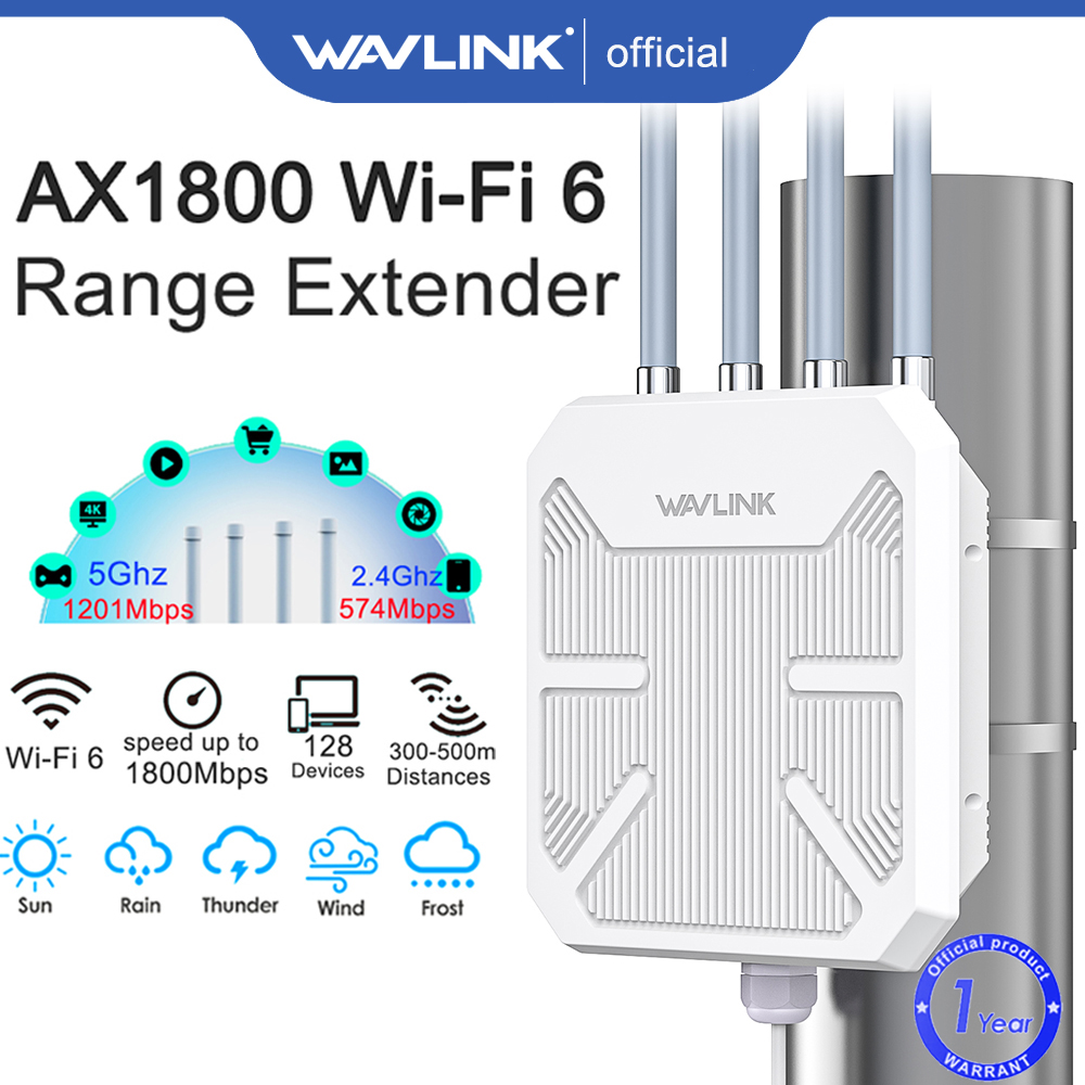 Bộ mở rộng Wi-Fi ngoài trời Wavlink 6 Ax1800 Băng tần kép
