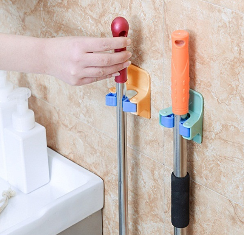 Giá treo đồ, treo chổi đa năng tiện dụng - giá treo chổi và cây lau nhà đa năng - móc treo đồ nhà vệ sinh dán tường