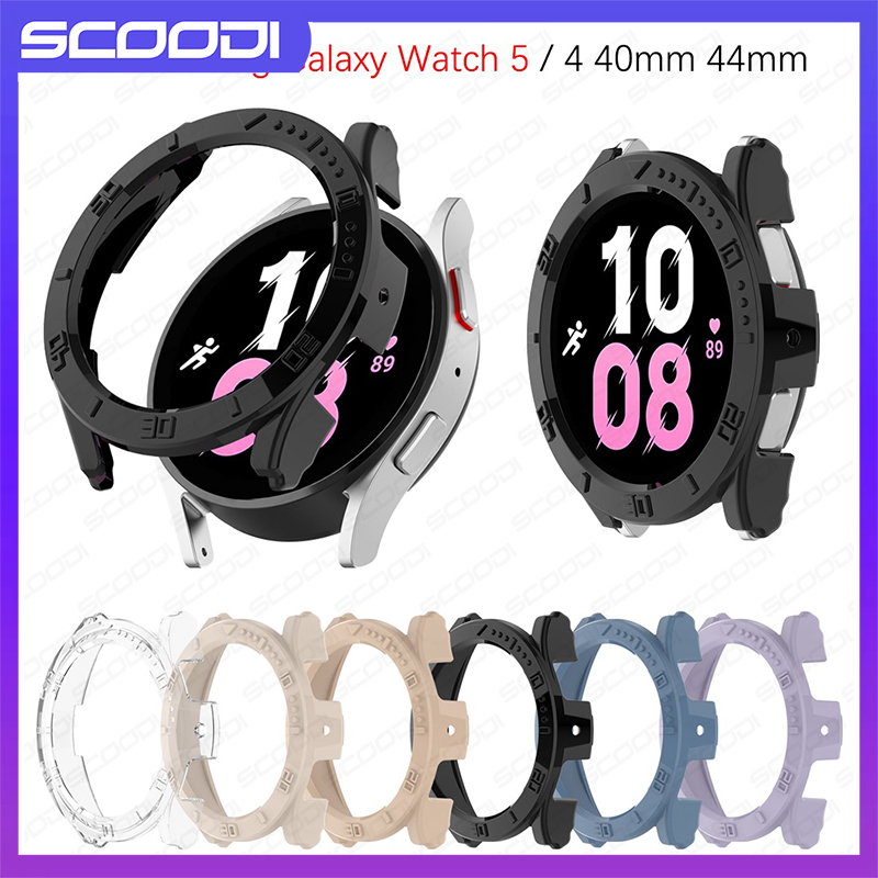 Protective Case for Samsung Galaxy Watch 4 watch 5 40mm 44mm Scale Hard PC Bumper Shell Screen Protector Cover