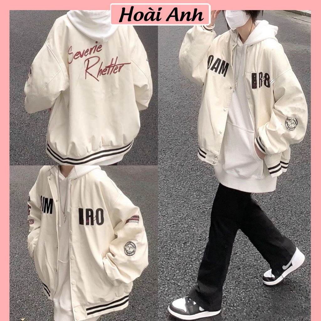 Áo khoác bomber kaki nam nữ iro 2 lớp áo khoác bomber unisex tay bồng form rộng
