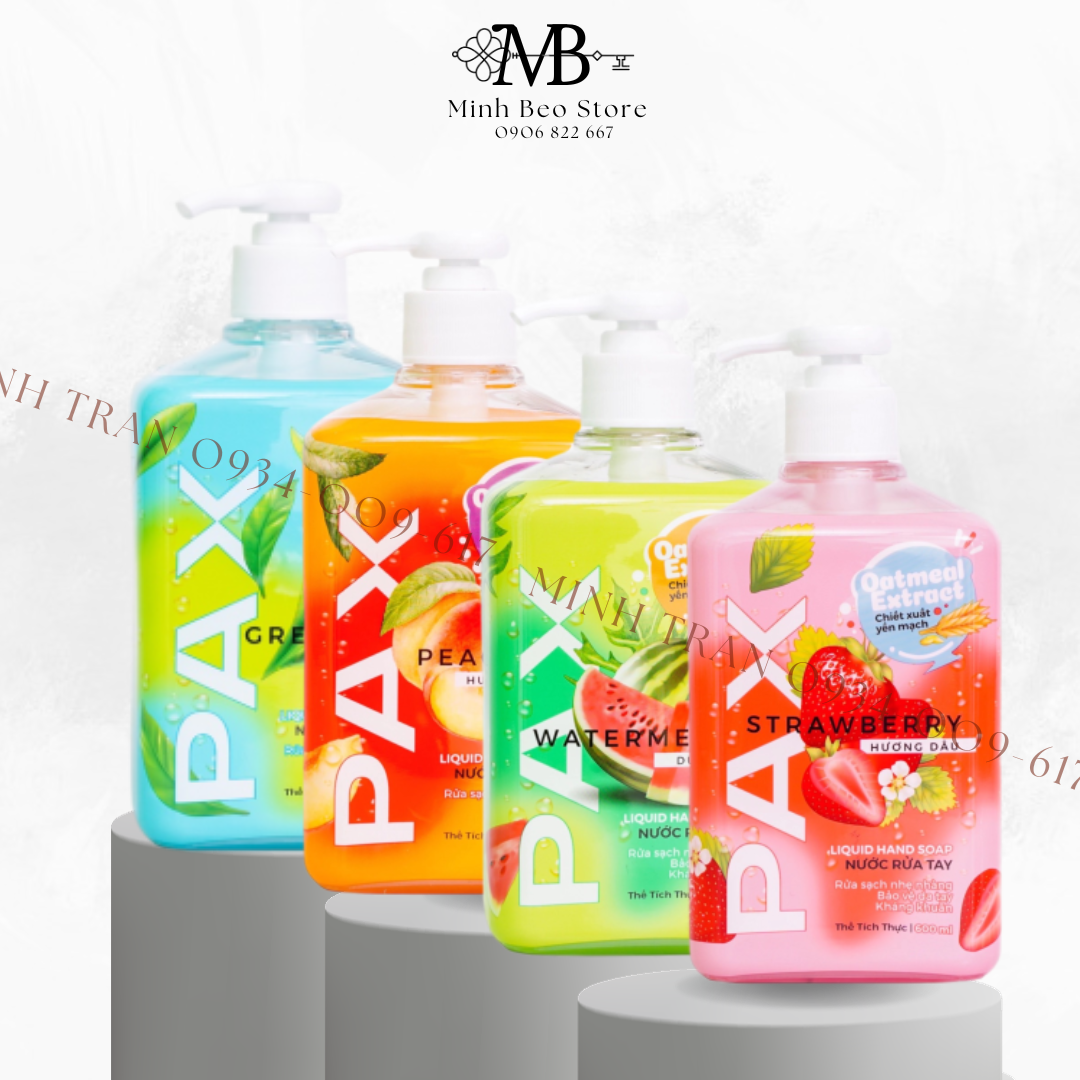 Nước rửa tay Pax hương trái cây chai 600ml mẫu mới