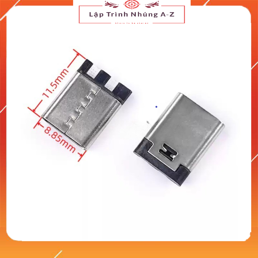 [Lập Trình Nhúng A-Z][G201] Combo 5 Chiếc Cổng USB Type C Cái Ra 2 Chân Dùng Cho Đế Sạc Dài 11.5mm