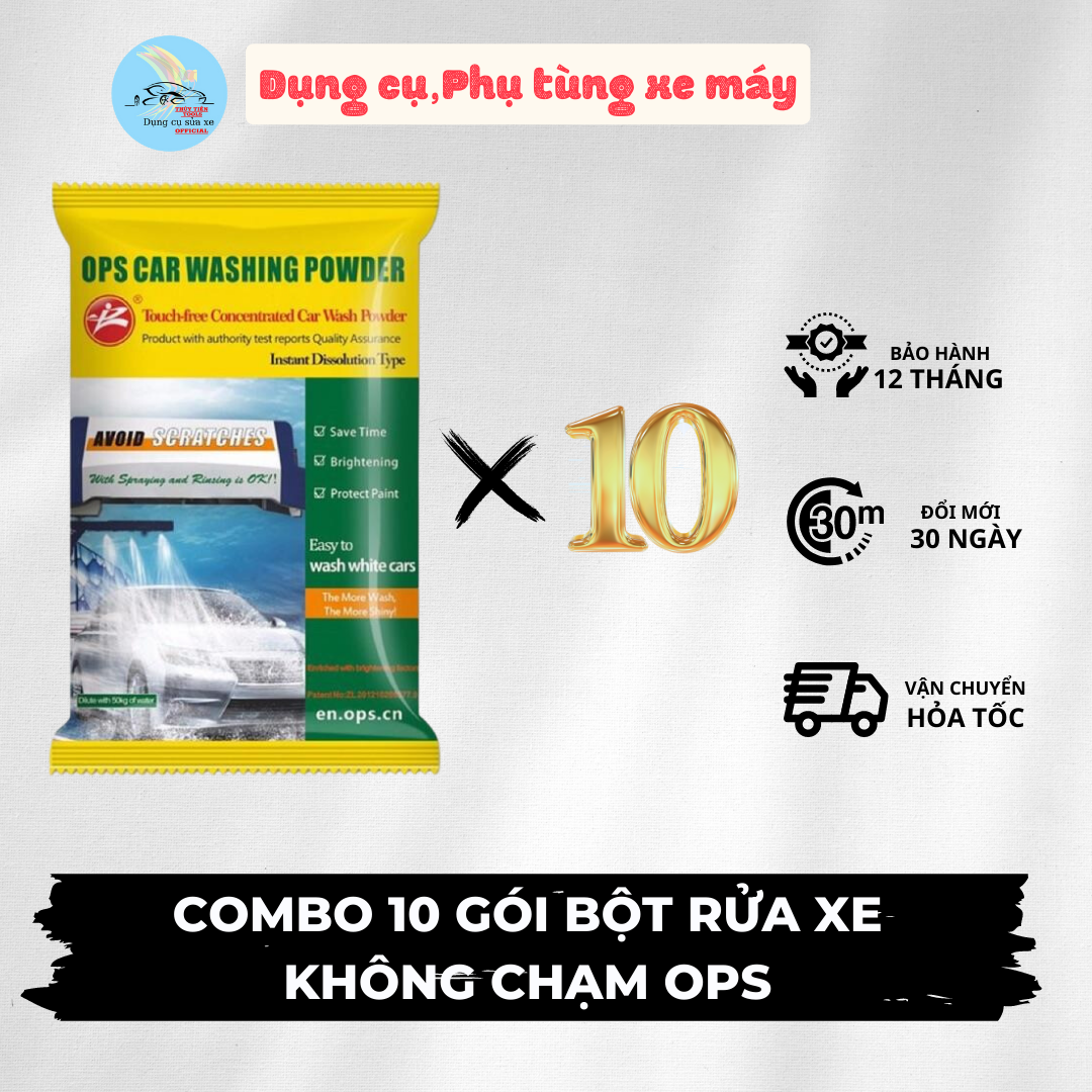 Combo 10 gói bột rửa xe không chạm ops