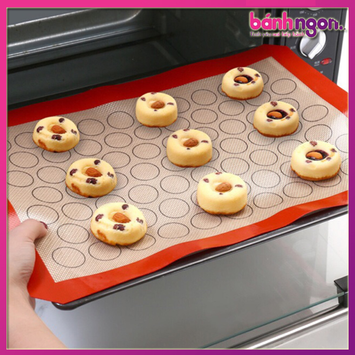 Tấm Nướng Lót Bánh Macaron 70 ô Silicon Sợi Thủy Tinh Silpat Macaron Chịu Nhiệt Kích Thước 40*60cm