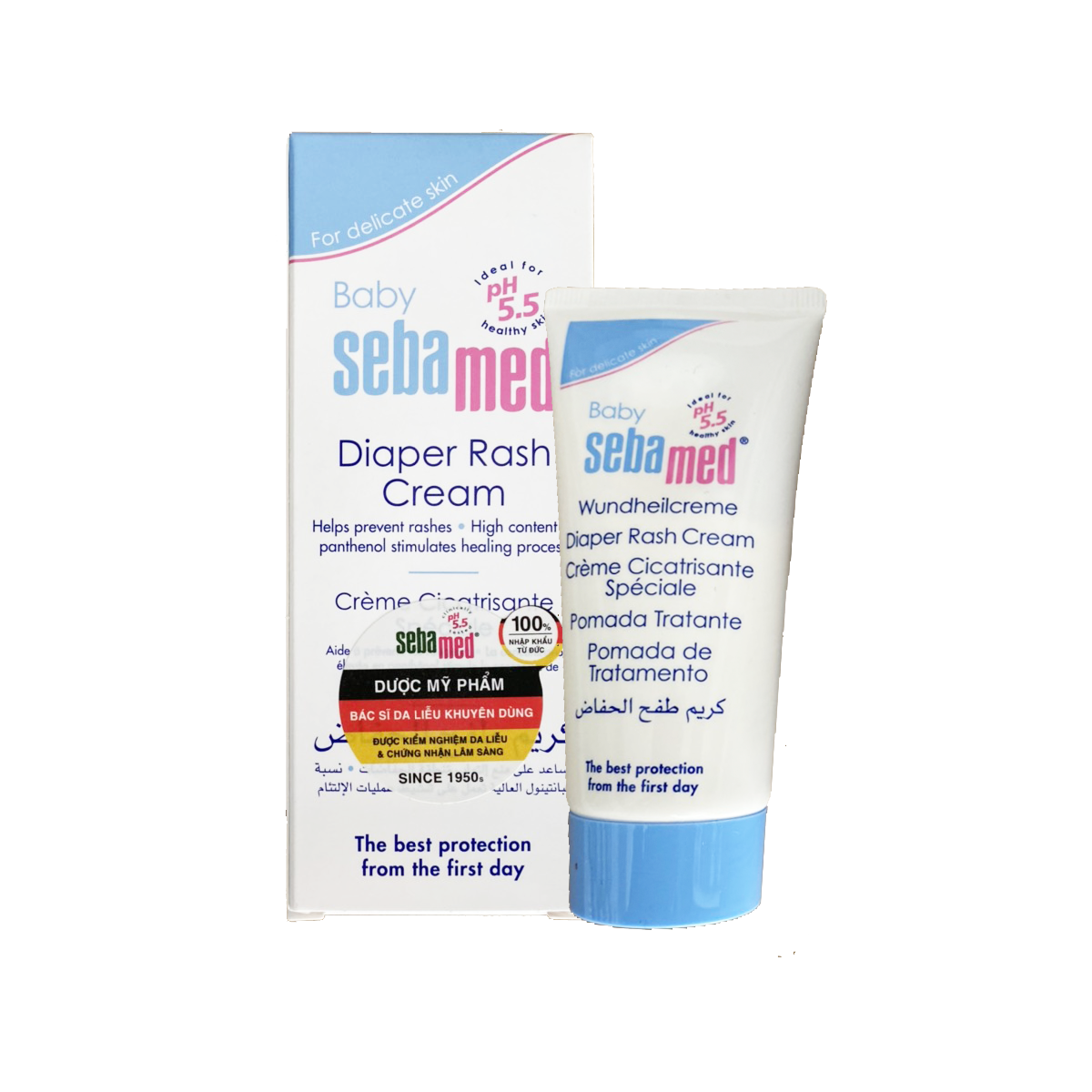 Kem ngăn ngừa và giảm hăm tả Sebamed cho bé Sebamed pH5.5 Baby Diaper Rash