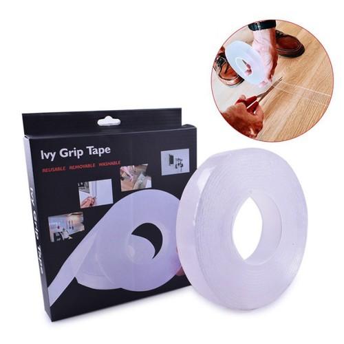 Cuộn Băng Keo Trong Suốt Dán Siêu Dính Chịu Lực Cả 2 Mặt Dính Trên Mọi Bề Mặt - Băng keo 2 mặt trong suốt cuộn dài 3m trên mọi bề mặt siêu chắc chắn-Băng Keo 2 Mặt Đa Năng Nano Treo Tường Keo dán Băng Keo Có Thể Giặt Có Thể Tái Sử Dụng