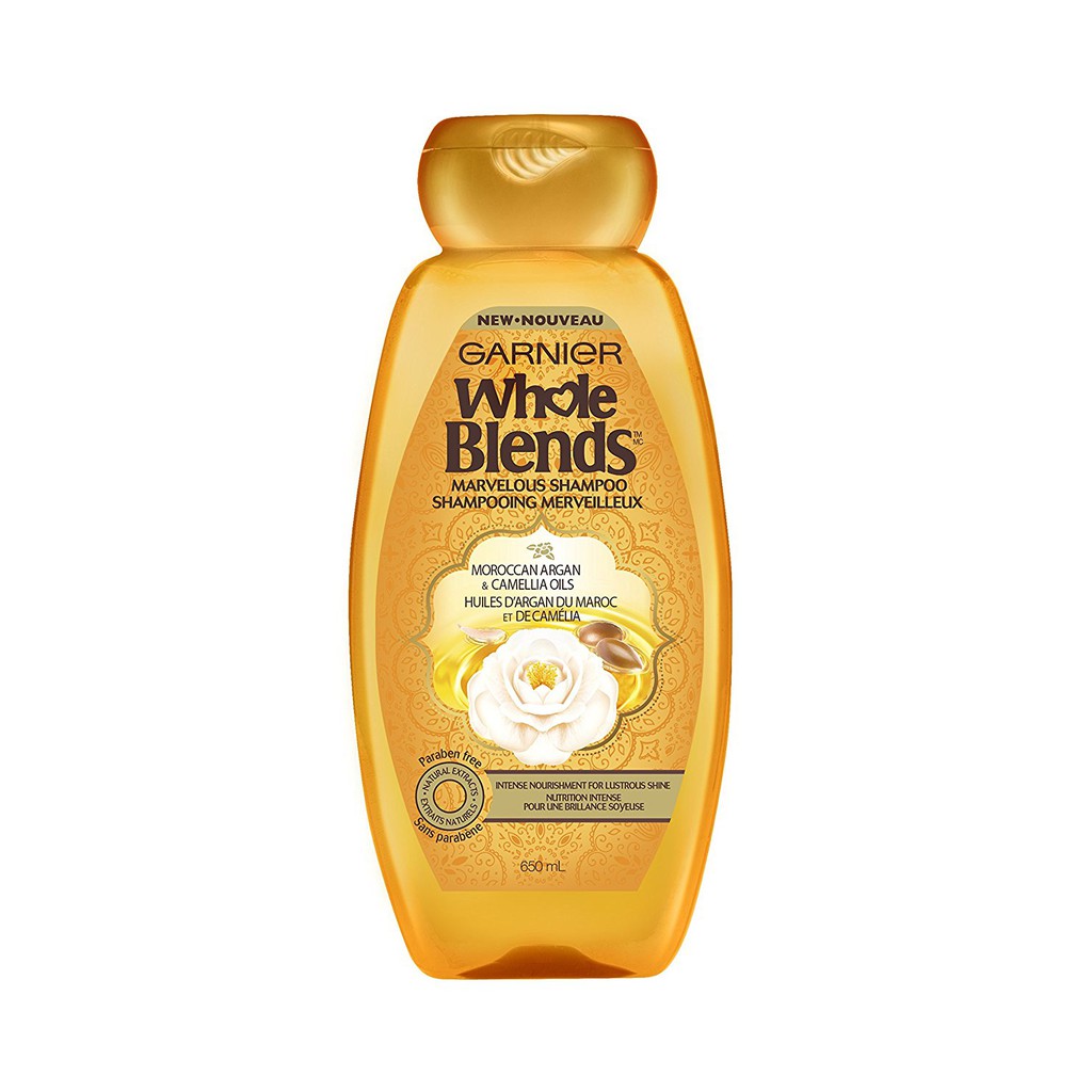 Dầu gội Garnier Hair Care Whole Blends Illuminating Shampoo with Moroccan Argan & Camellia Oils 650ml