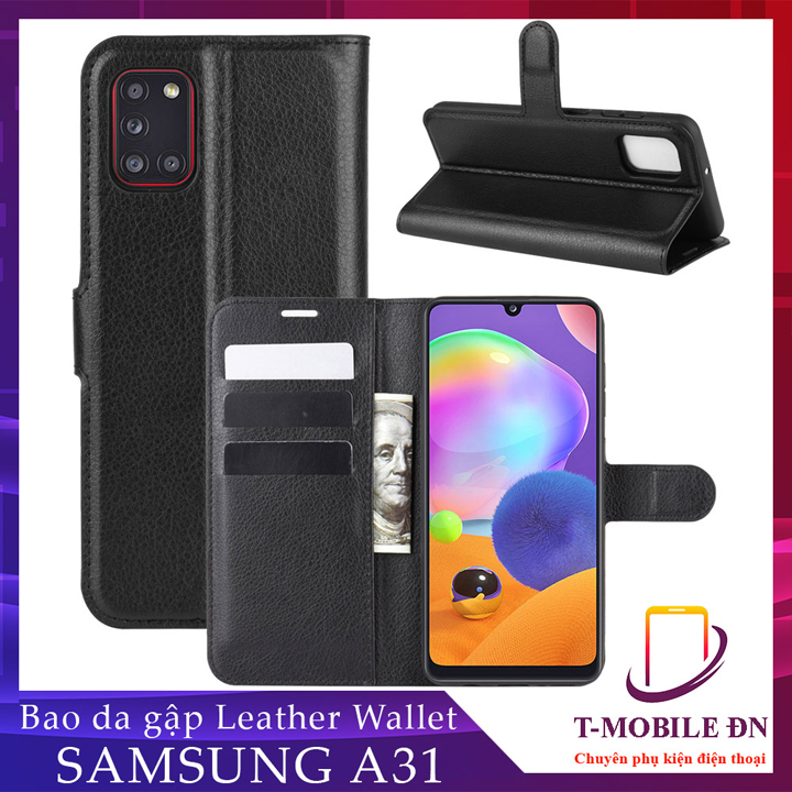 Bao da Samsung A31 Ốp lưng da 2 mặt Cao cấp có nắp gập và chống xem video tiện lợi cho Samsung A31