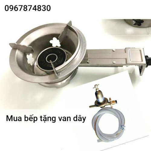 Bếp ga công nghiệp inox chịu nhiệt 430 kèm van dây