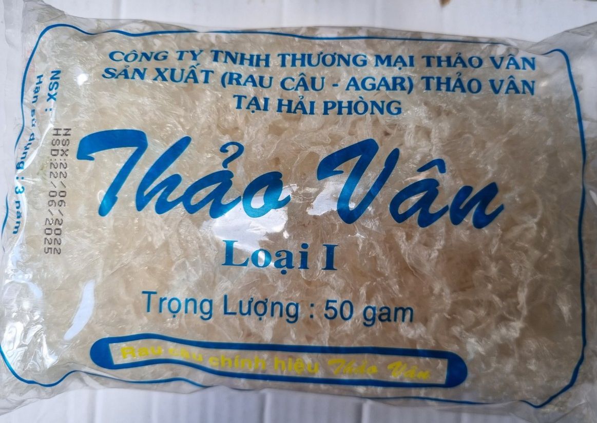Rau câu sợi Thảo Vân dùng làm bánh rau câu sợi giòn, làm gỏi chay/mặn, ăn kiêng Ketto, das. HSD 2027