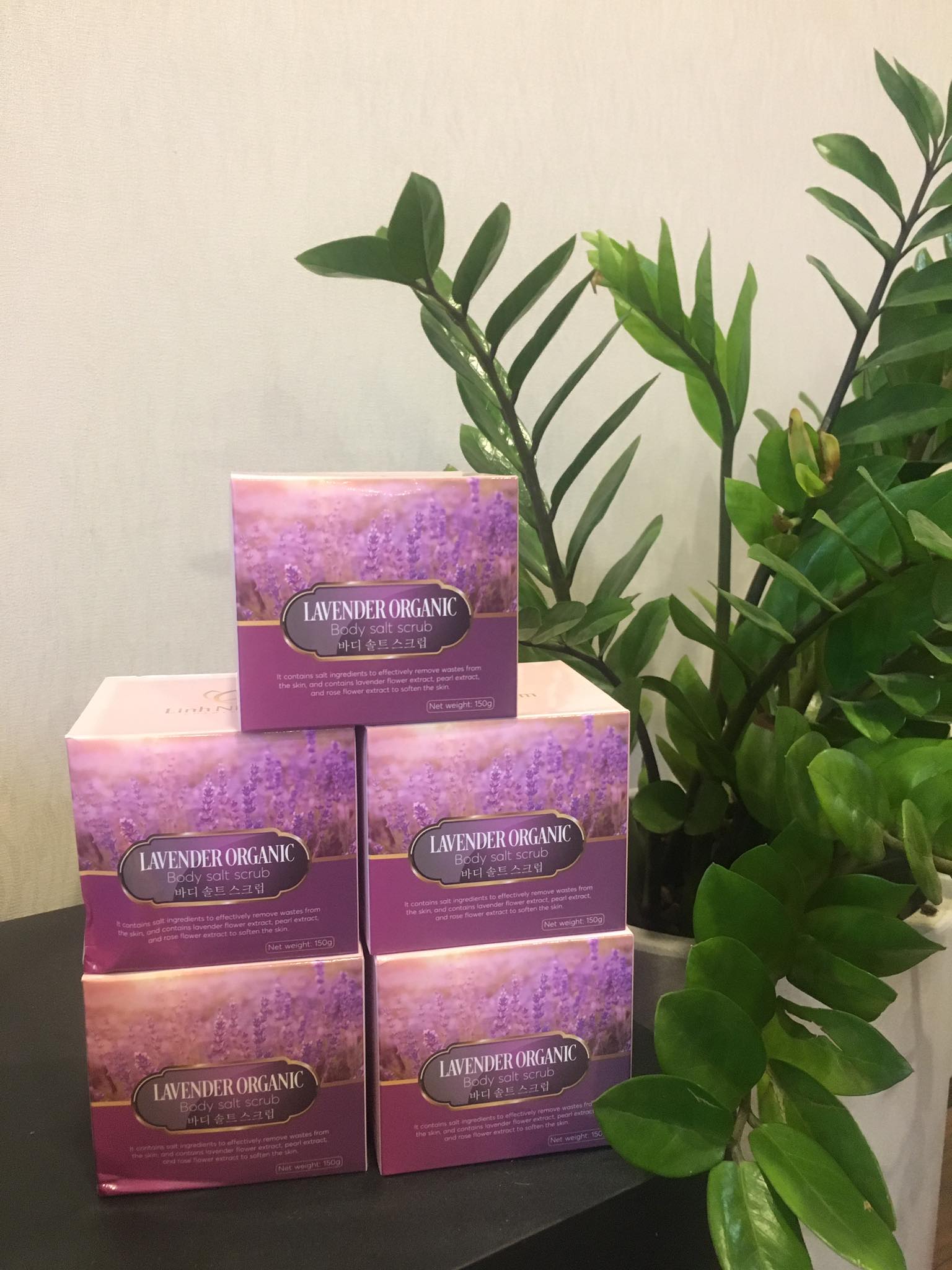 [HCM]Combo 5 Muối tắm thảo dược thiên nhiên Lavender Organic Linh Nhâm, tẩy tế bào chết body, dưỡng ẩm, sạch mụn lưng, viêm lỗ chân lông, viêm nang lông, rôm sảy, 150g - Linh Nhâm Cosmetics