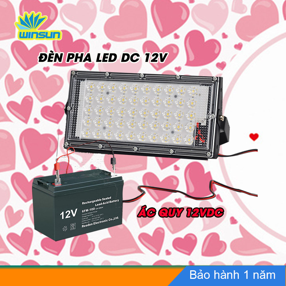 Đèn led pha 12v 50w 100w kẹp bình ắc quy