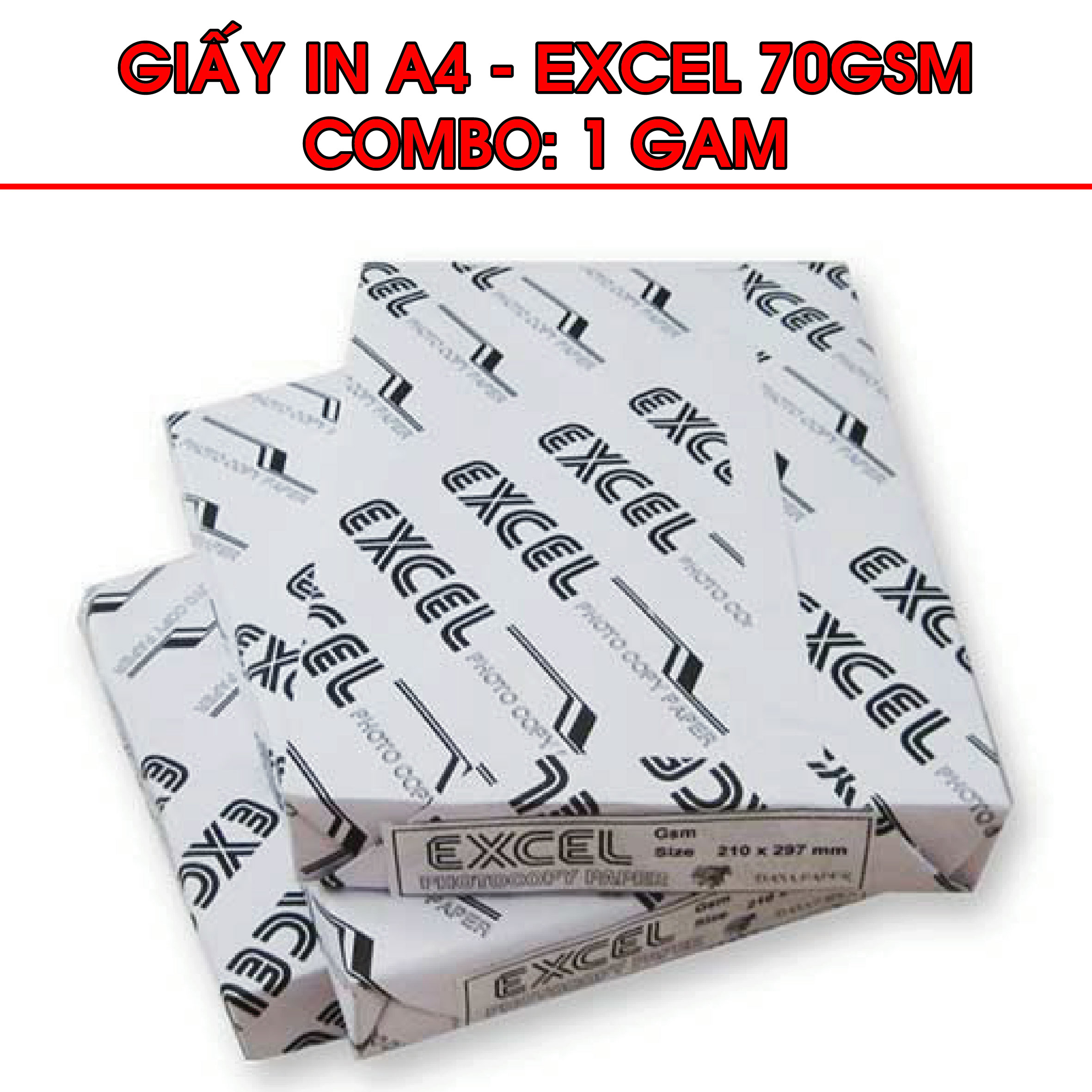 [HCM]1 Gam Giấy Excel A4 70gsm (400 tờ) bề mặt giấy mịn thích hợp in các giấy tờ văn phòng in đơn hàng - Giấy photocopy Excel giá rẽ