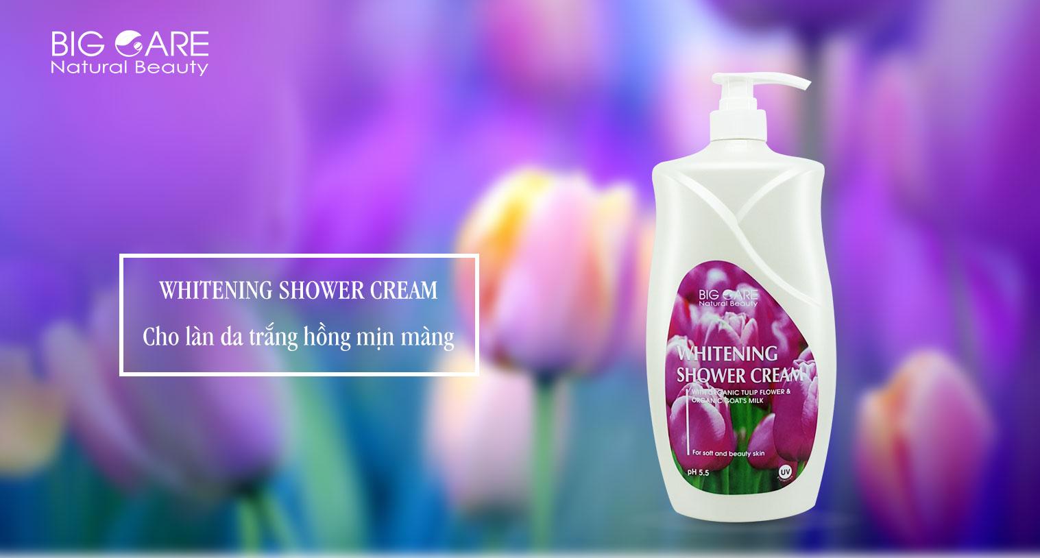 2 Sữa Tắm 1200ml Dưỡng Trắng Da Sữa Dê Hương Hoa Tulip Bigcare