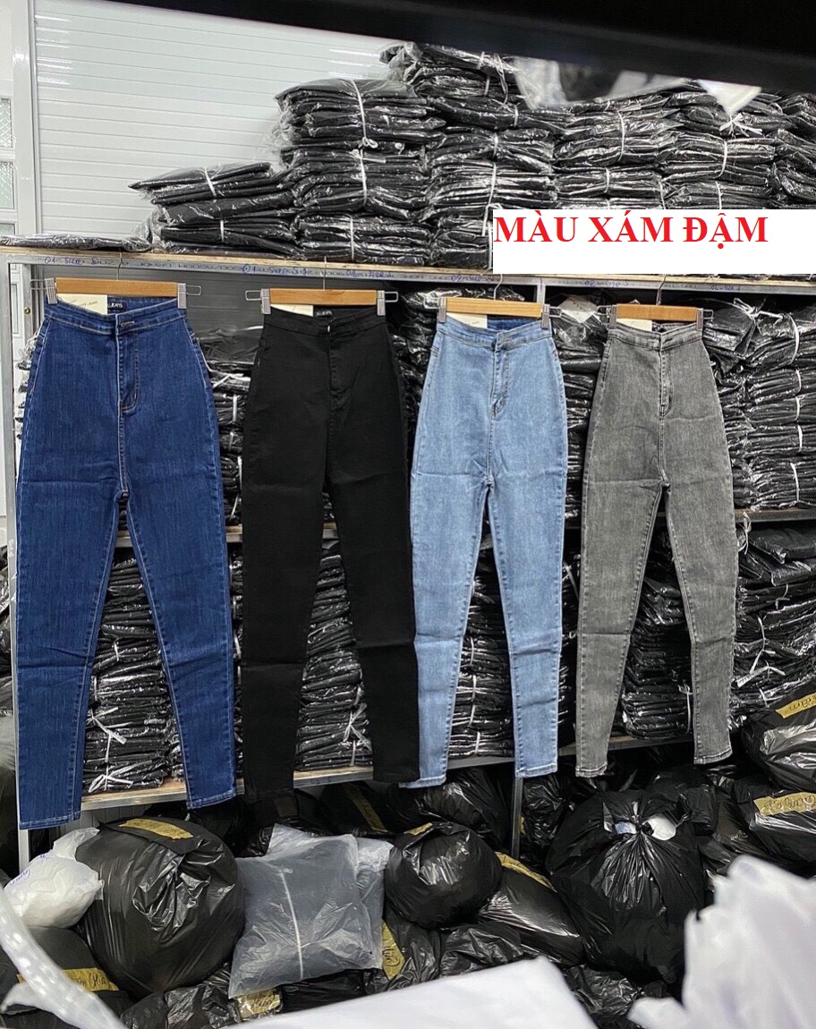 Quần jean nữ lưng cao ĐAI TRƠN siêu tôn giáng chất jean giãn cực đẹp hot-s4-631