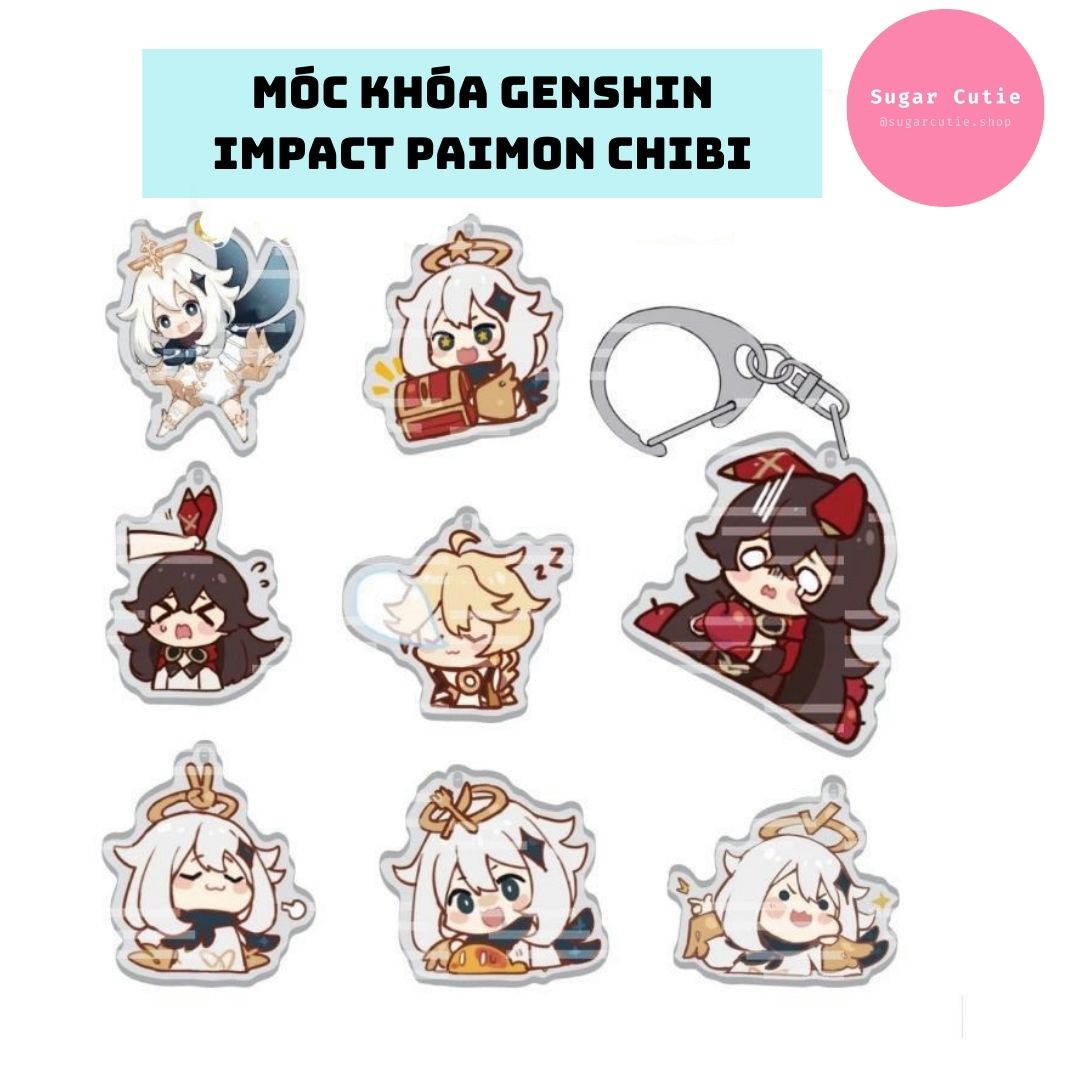 Móc khóa Game Genshin Impact hình Paimon Aether chibi dễ thương