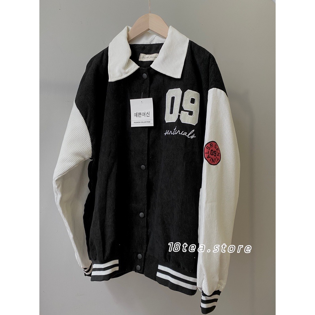 Áo bomber 09 nhung kiểu cúc bấm/ Áo khoác nam nữ dáng dài form rộng style hàn quốc - xuongmaythaothuy