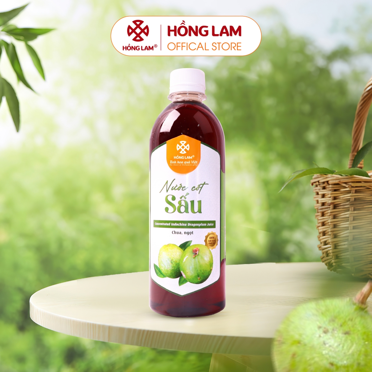 Nước Cốt Sấu Tươi Hồng Lam 500ml - Vị Chua Ngọt