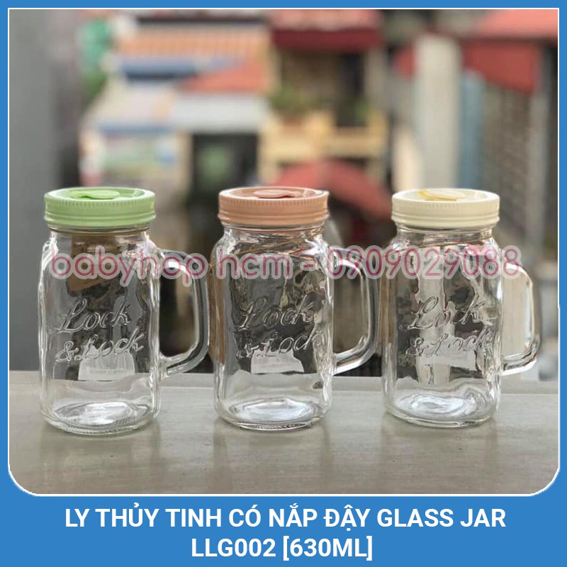 Ly thuỷ tinh có nắp đậy, tay cầm lock&lock glass jar llg002
