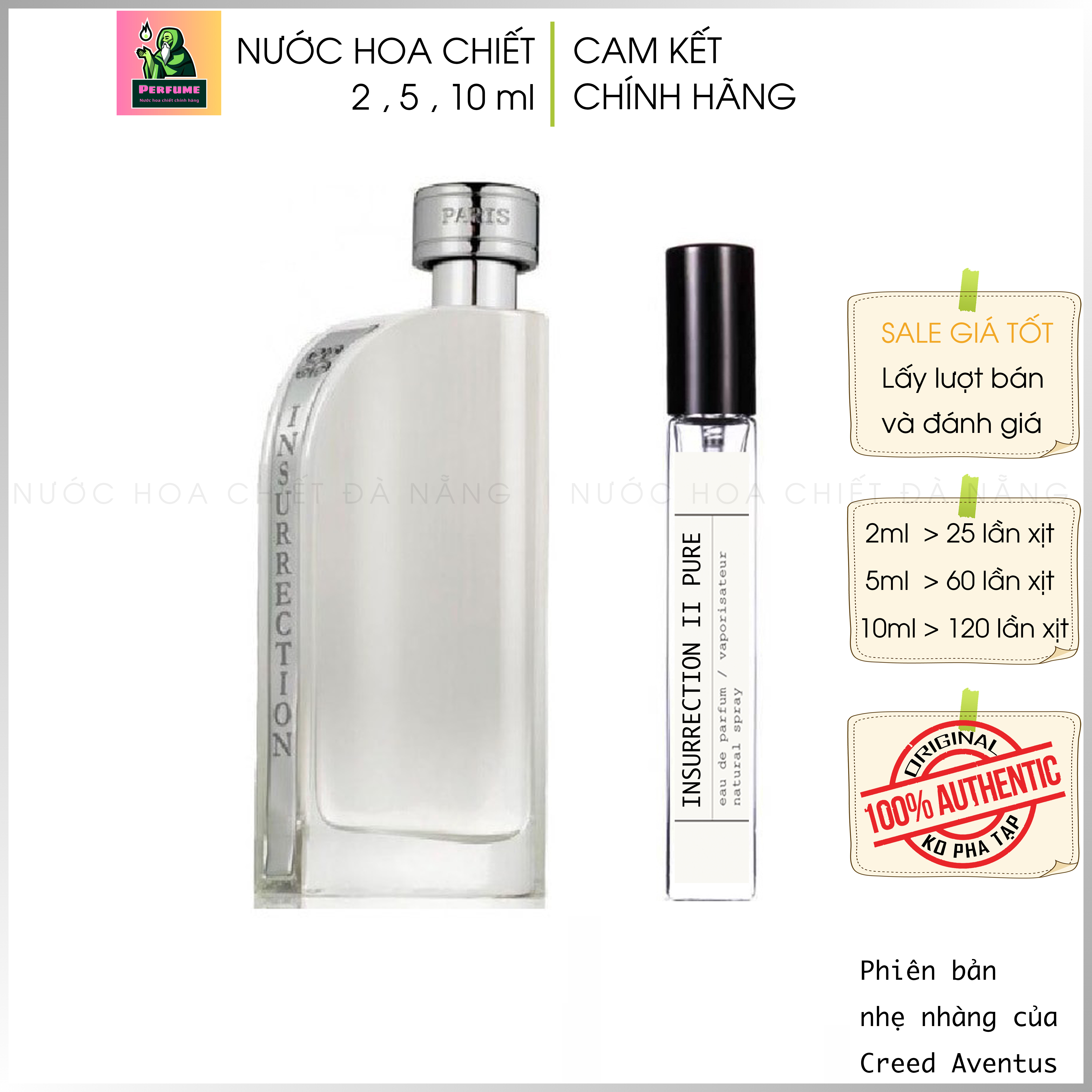 Nước hoa Insurrection II Pure chiết 2ml 5ml 10ml - Cam Kết Chính Hãng