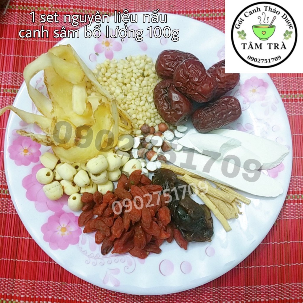Canh sâm bổ lượng 1 gói 100gram - gói canh thảo dược-nguyên liệu nấu canh