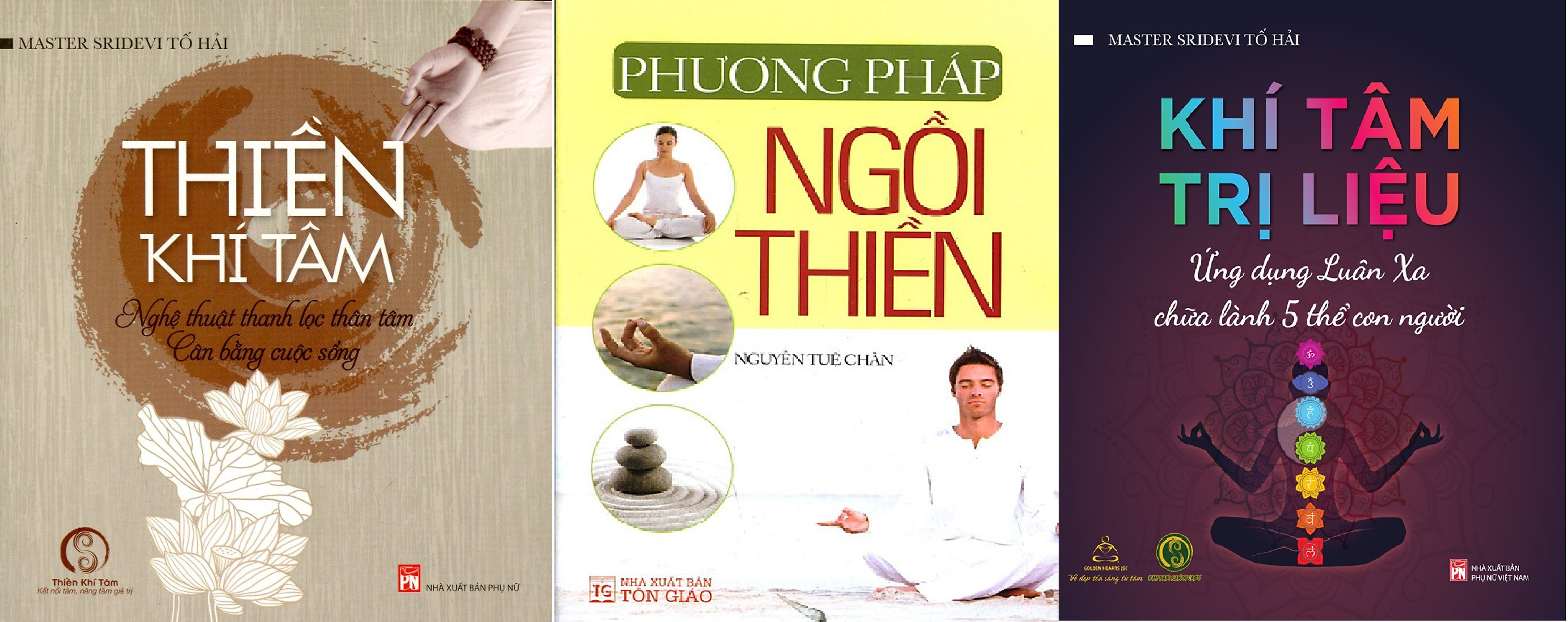 Nguyetlinhbook - Combo 3 cuốn Thiền khí tâm + Phương pháp ngồi thiền + Khí tâm trị liệu.
