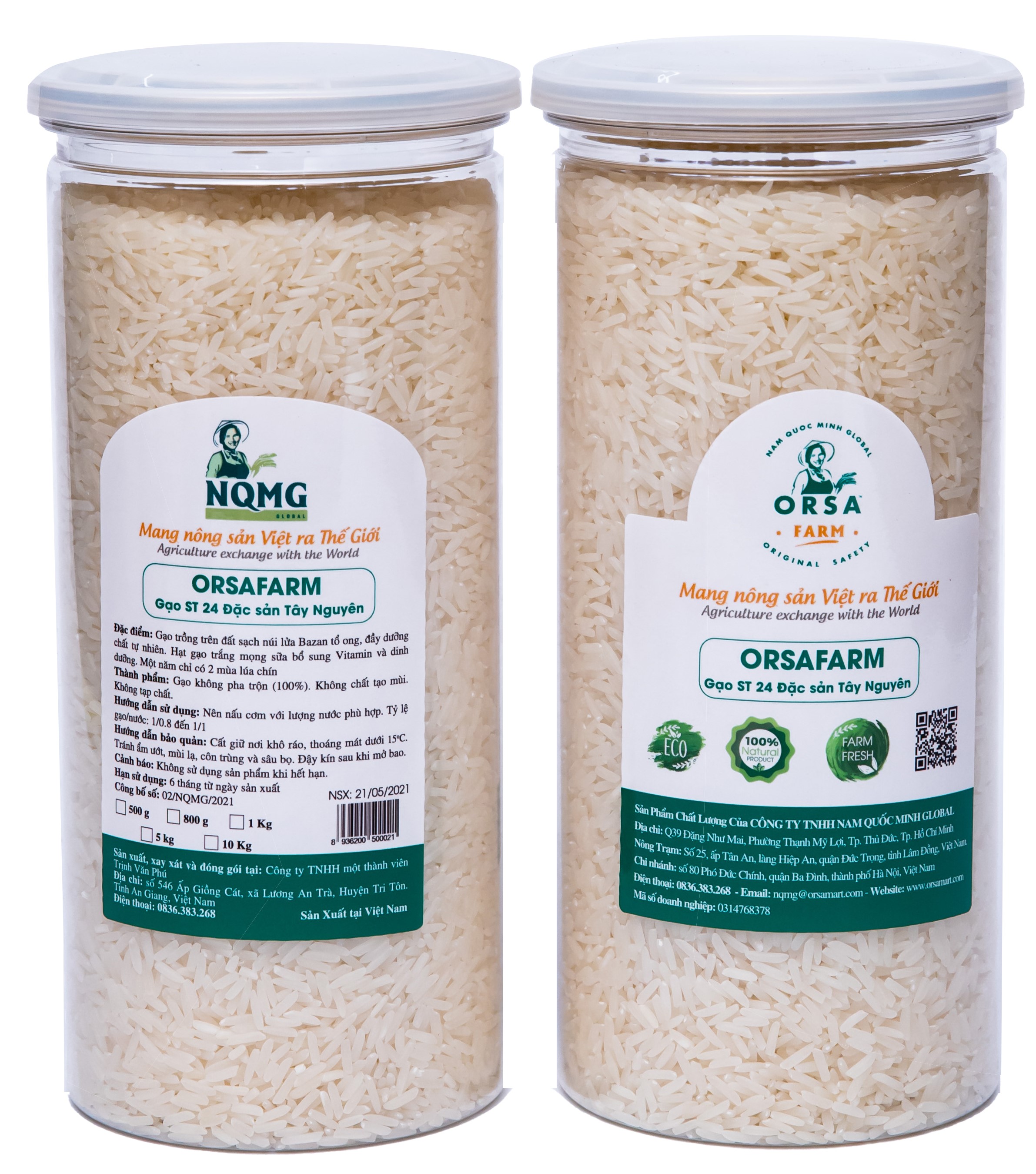 Gạo tây nguyên st24 orsafarm 800 gram gạo st24 ngon nhất thế giới 2019