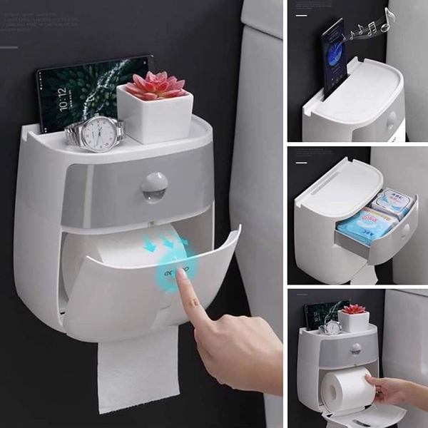 Hộp Đựng Khăn Giấy Vệ Sinh ECOCO Không Khoan Lỗ Cao Cấp, Sành Điệu Và Sáng Tạo, Chống Nước Và Chống Ẩm, Thích Hợp Để Giấy Rút, Giấy Cuộn, Điện Thoại Di Động Và Lưu Trữ Các Vật Dụng.