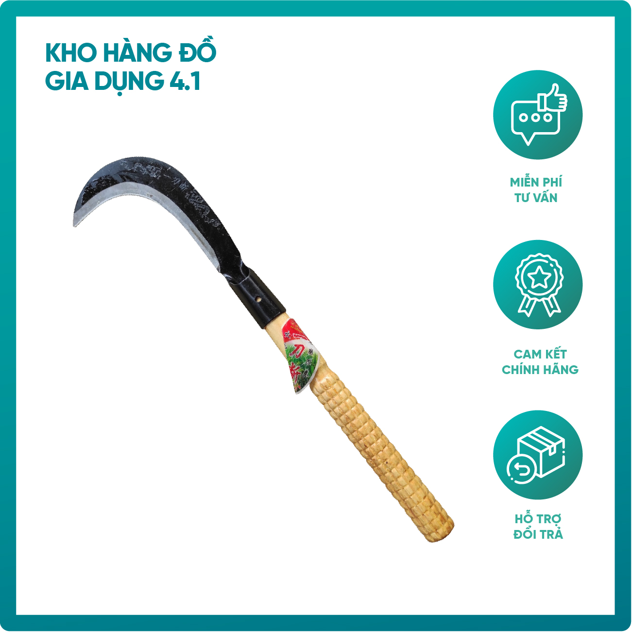 Dao phát cỏ cán gỗ đời mới bản bản lớn